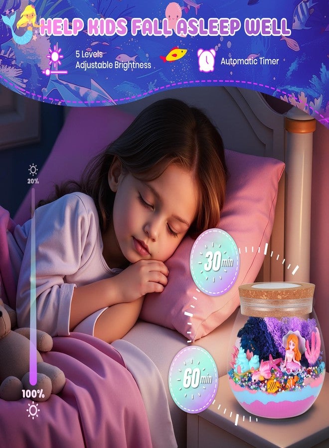 Nicella Mermaid Terrarium Crafts Kit for Kids: LED Night Light-Up DIY Toys with Remote - Fun Birthday Gifts for Girls Ages 5 6 7 8 9 10 Years Old - Creative Arts & Crafts Activity Set - Image 4